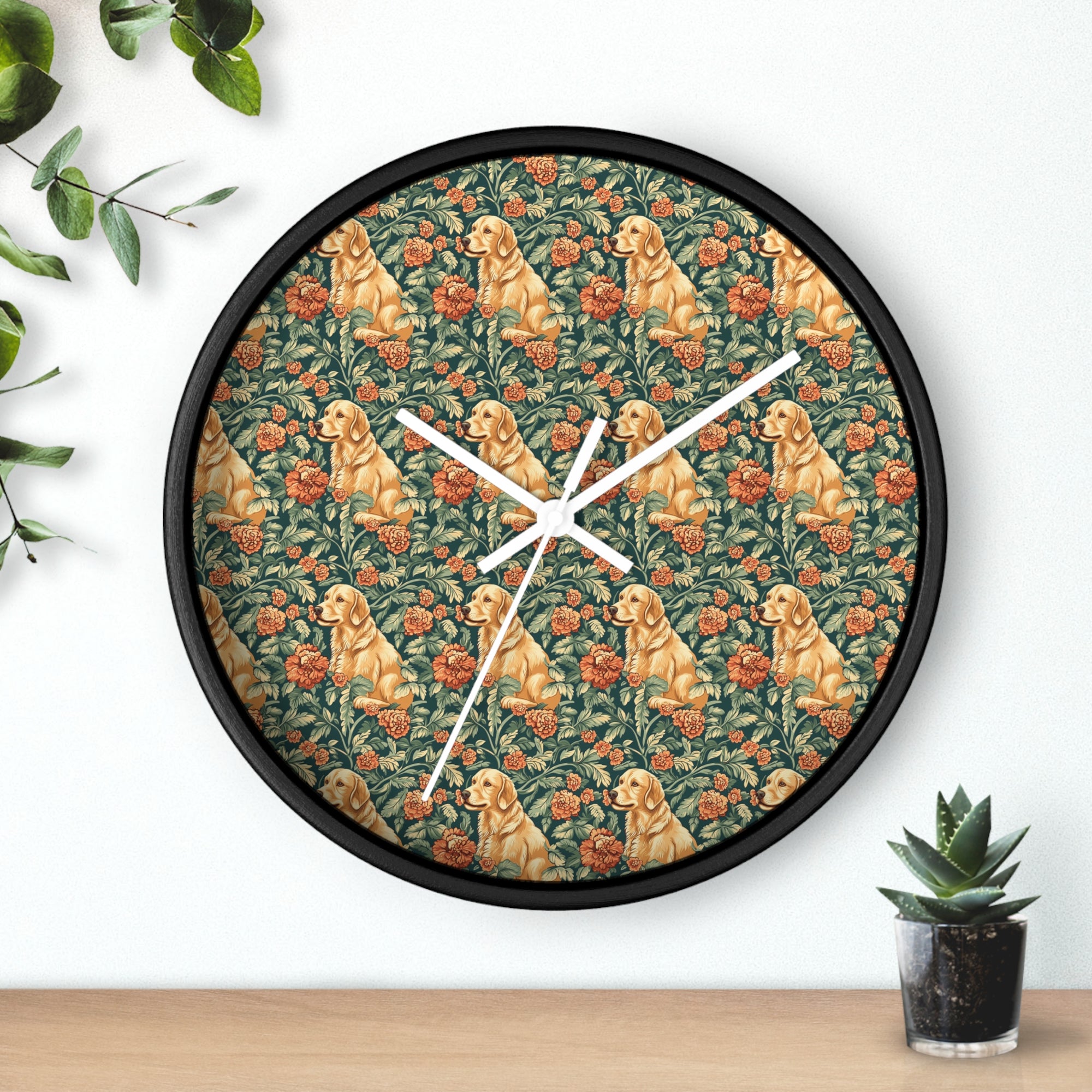 Blooming Goldie Glam Wall Clock