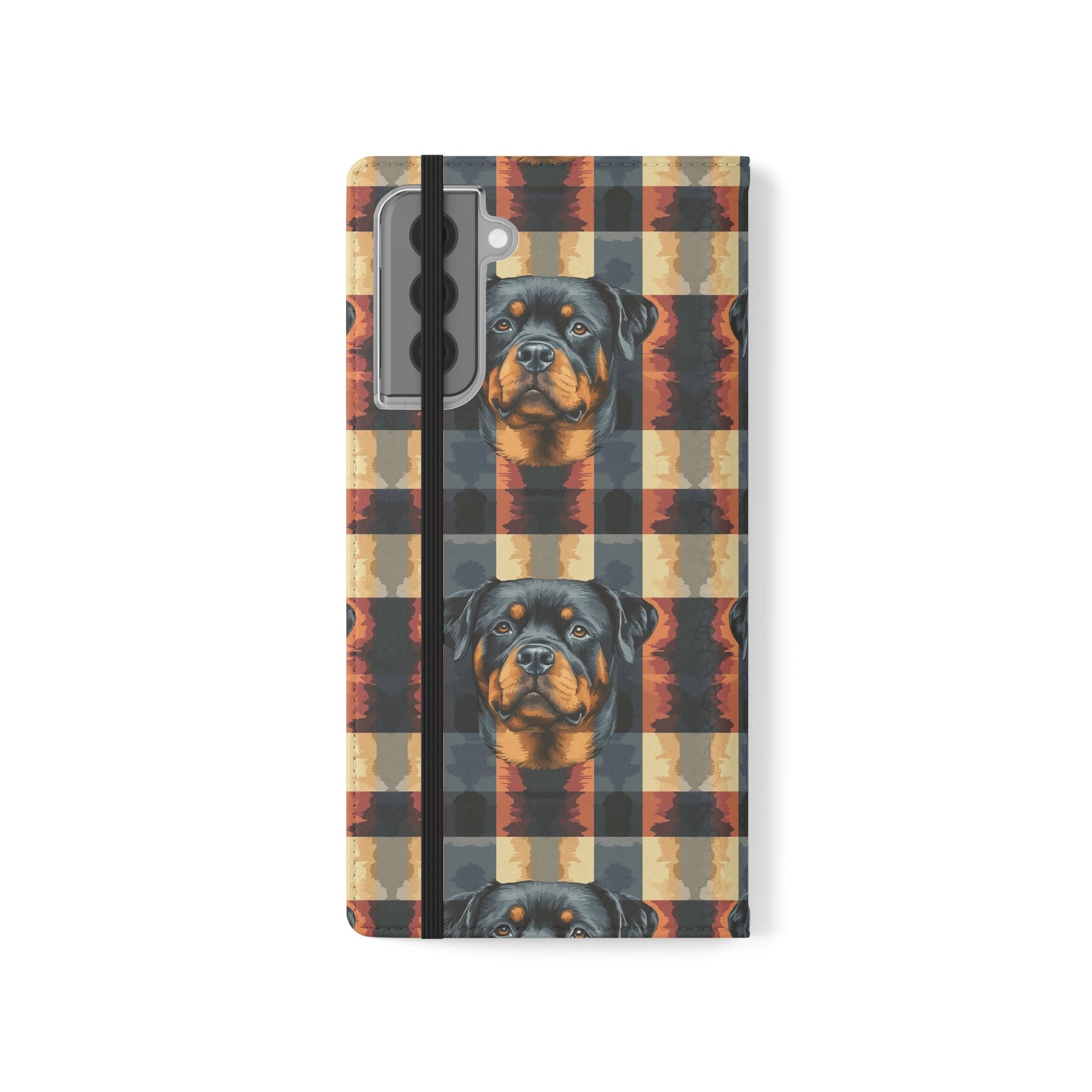 Pawsome Rottweiler Royalty Plaid Flip Cases