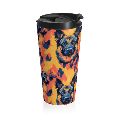 Impressionistic German Shepherds Stainless Steel Travel Mug