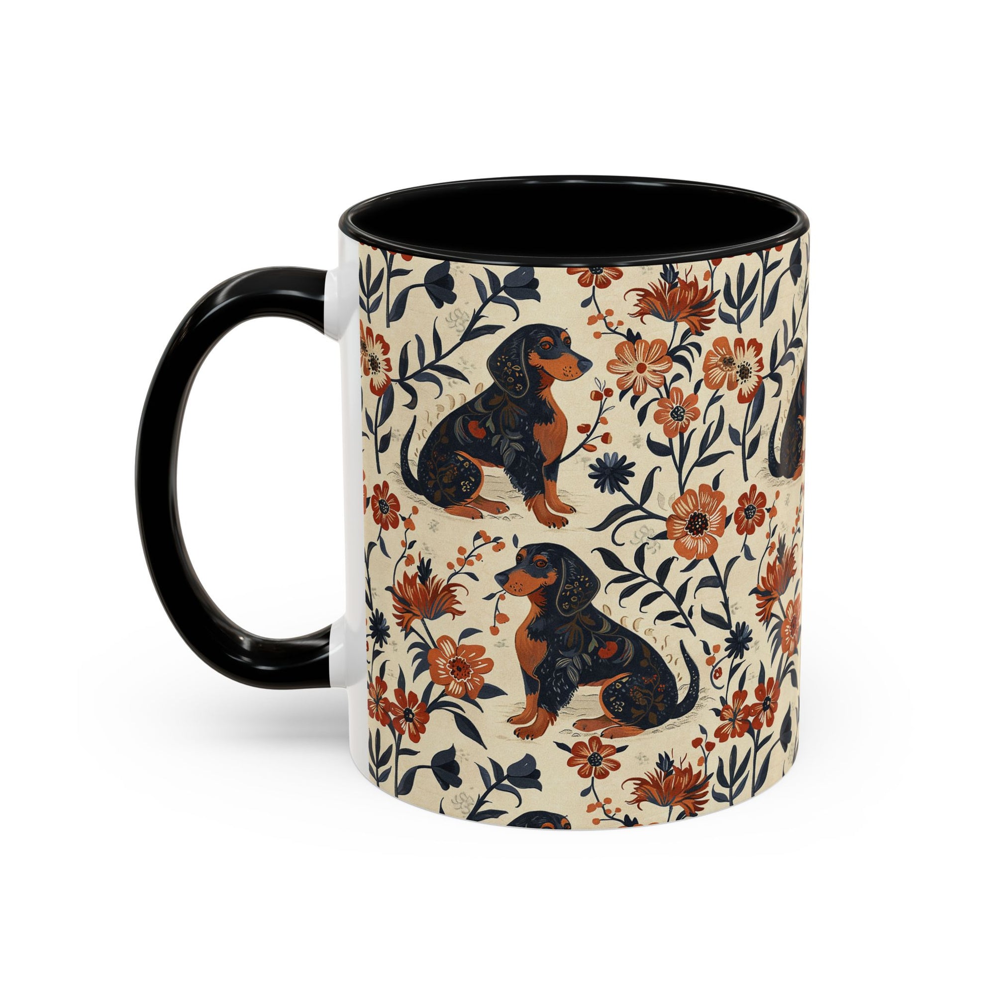 Blossoming Dachshunds Delight Accent Coffee Mug