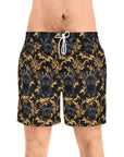 Regal Frenchie Noir Elegance Men's Mid-Length Swim Shorts