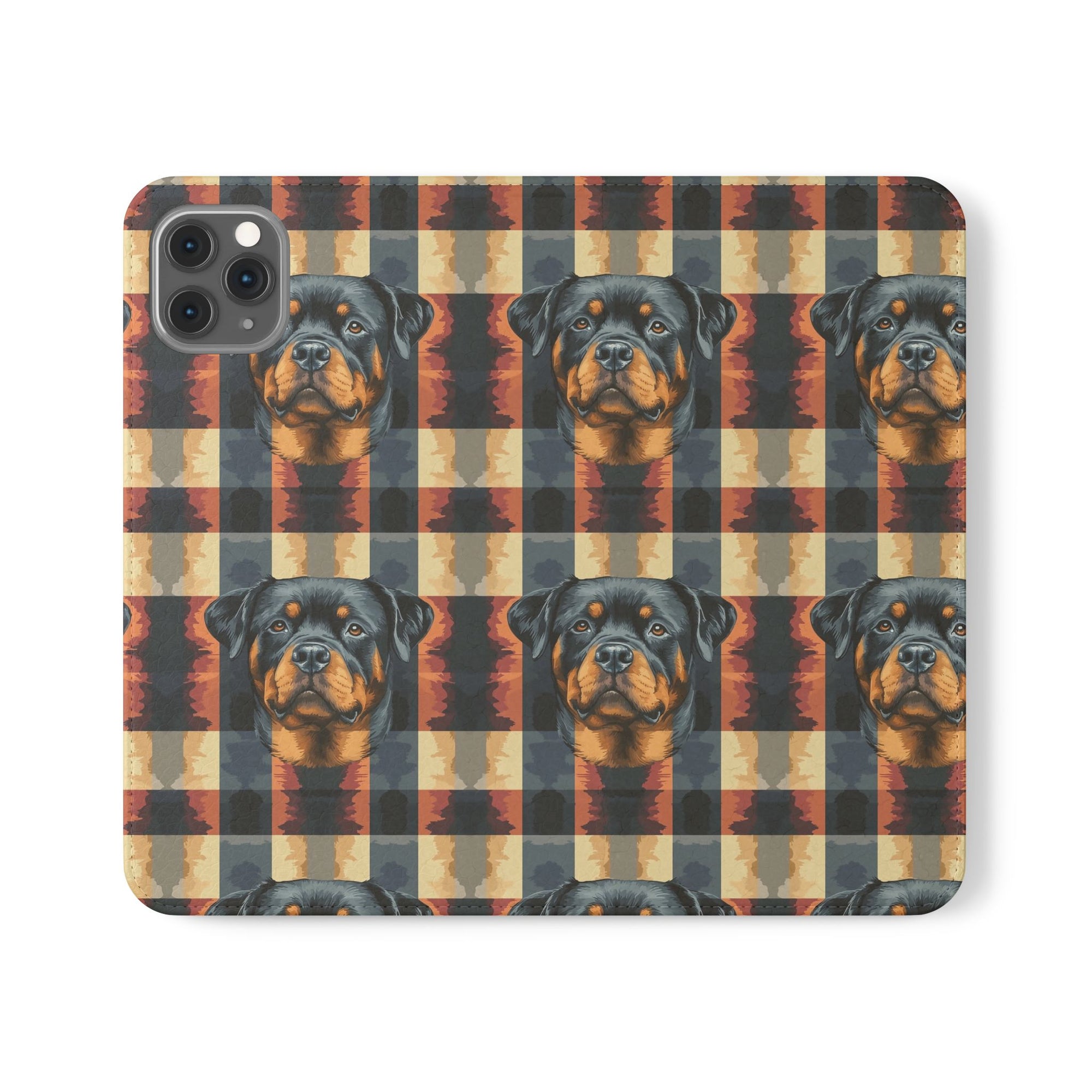 Pawsome Rottweiler Royalty Plaid Flip Cases