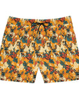 Frenchie Glow-Up Galore Men's Mid-Length Swim Shorts