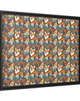 Corgi Carnival Couture Matte Canvas, Framed