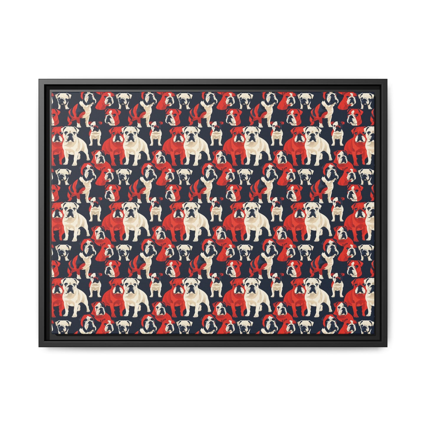 Bulldoggy Bliss Chomper Matte Canvas, Framed