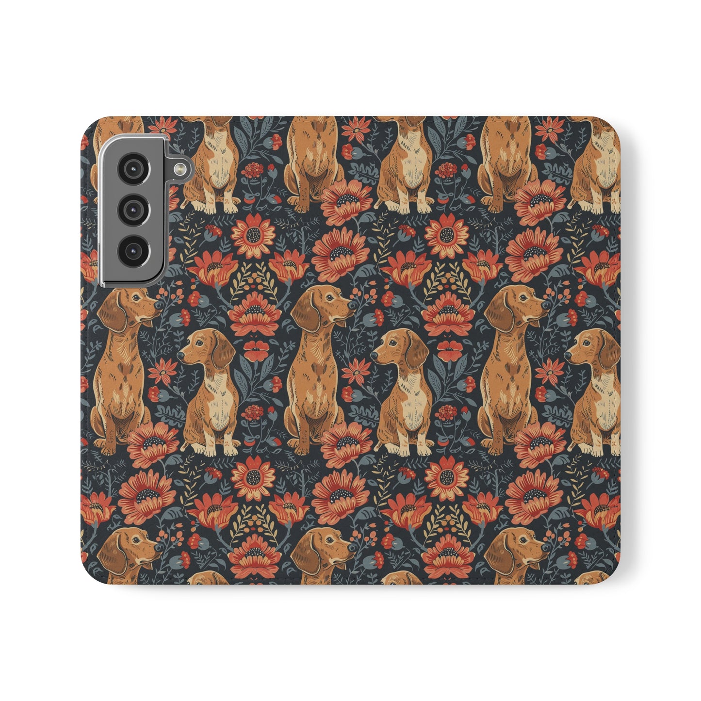 Floral Pawsome Dachsund Delight Flip Cases