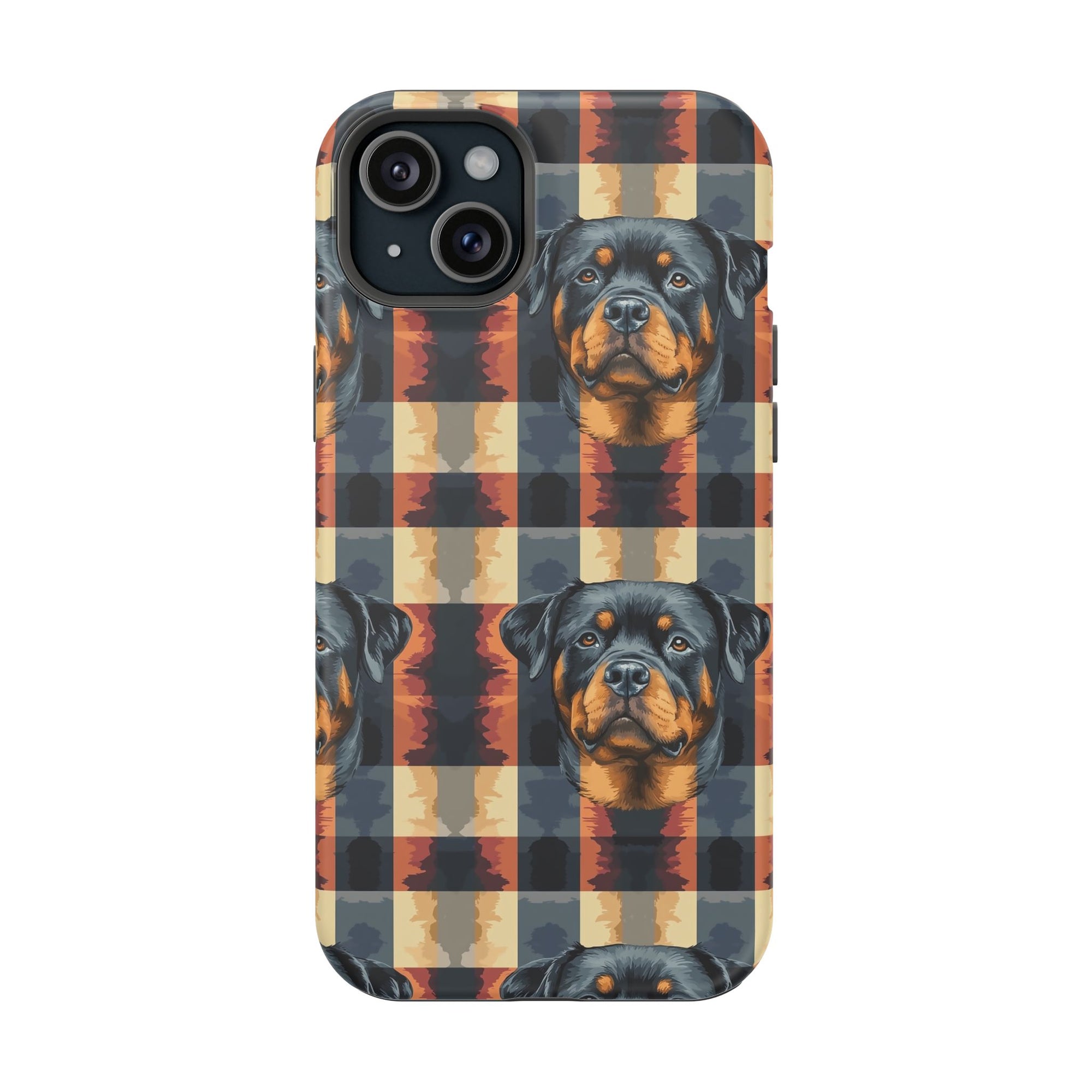 Pawsome Rottweiler Royalty Plaid Magnetic Tough Cases