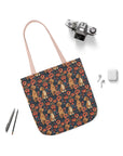 Floral Pawsome Dachsund Delight Canvas Tote Bag