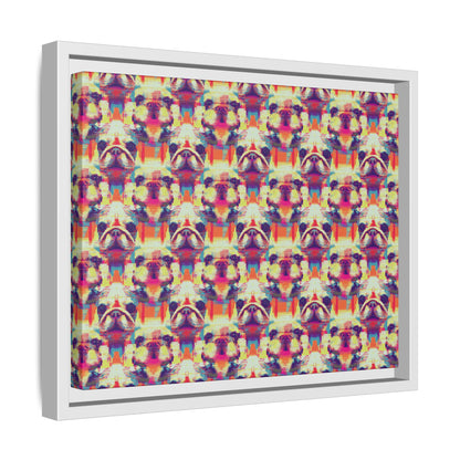 Glitchy Bulldog Blitz Matte Canvas, Framed