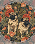 Blooming Pug Paradise Ceramic Coaster