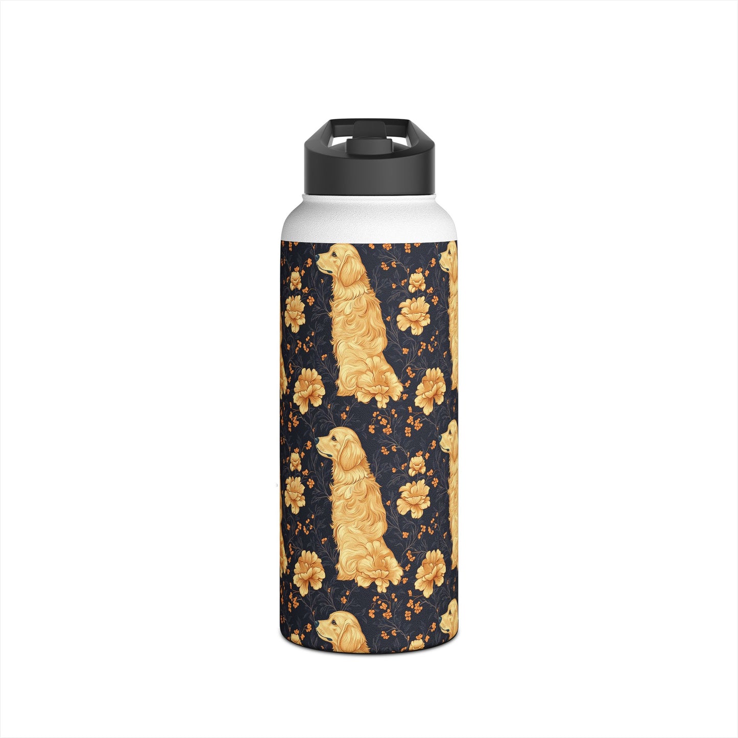 Golden Paws Floral Frenchie Stainless Steel Water Bottle