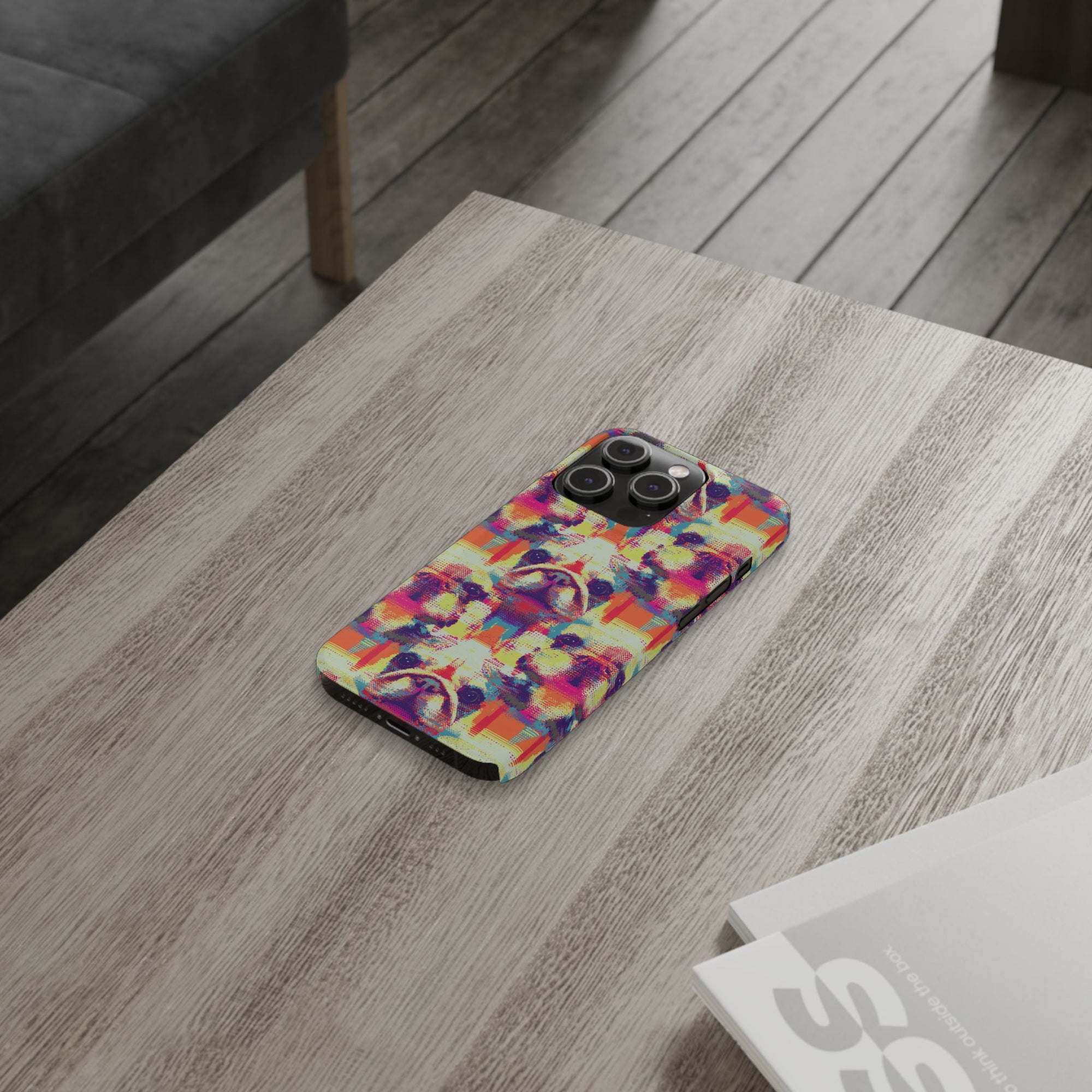 Glitchy Bulldog Blitz Slim Phone Cases