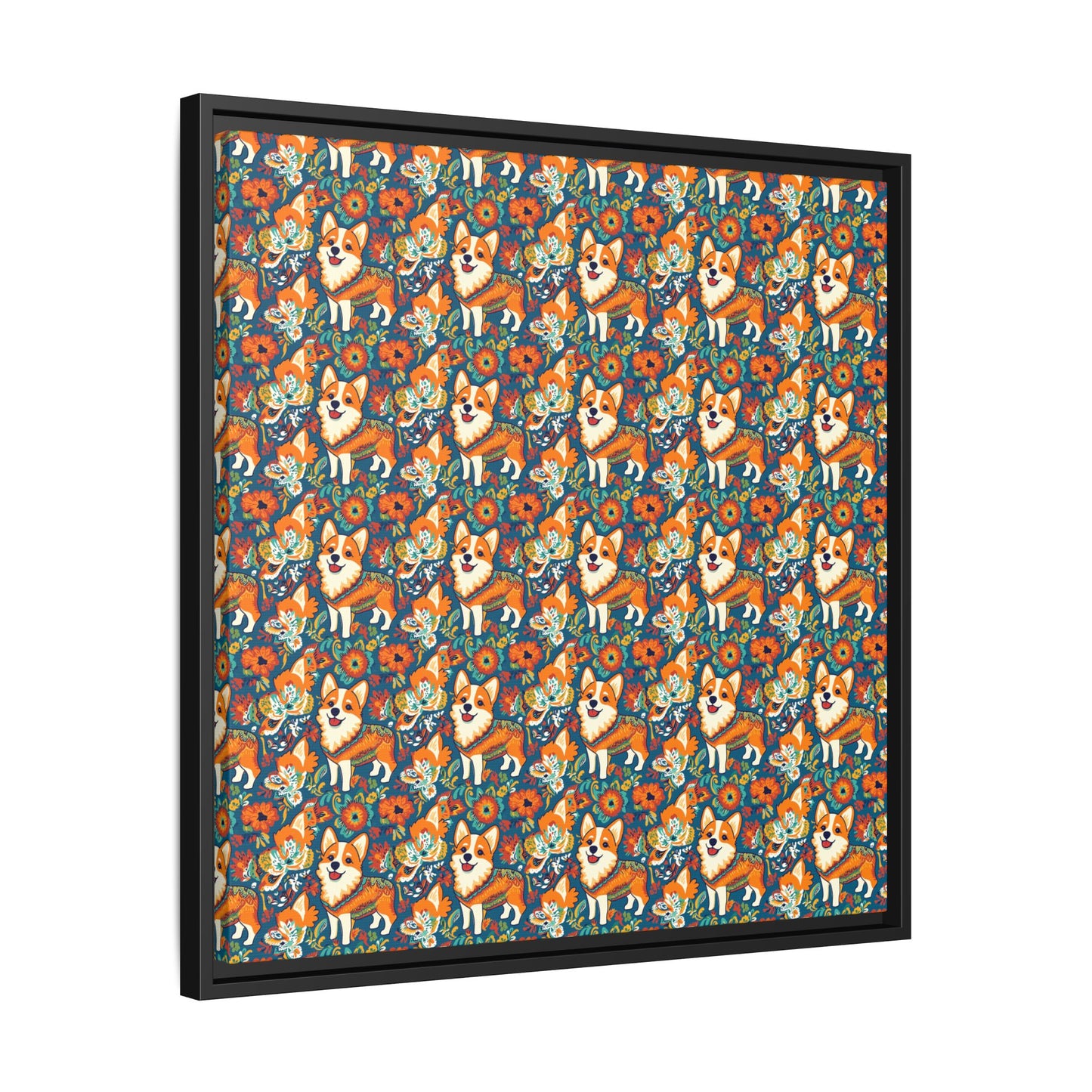 Corgi Carnival Couture Matte Canvas, Framed