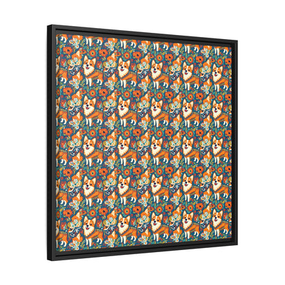 Corgi Carnival Couture Matte Canvas, Framed