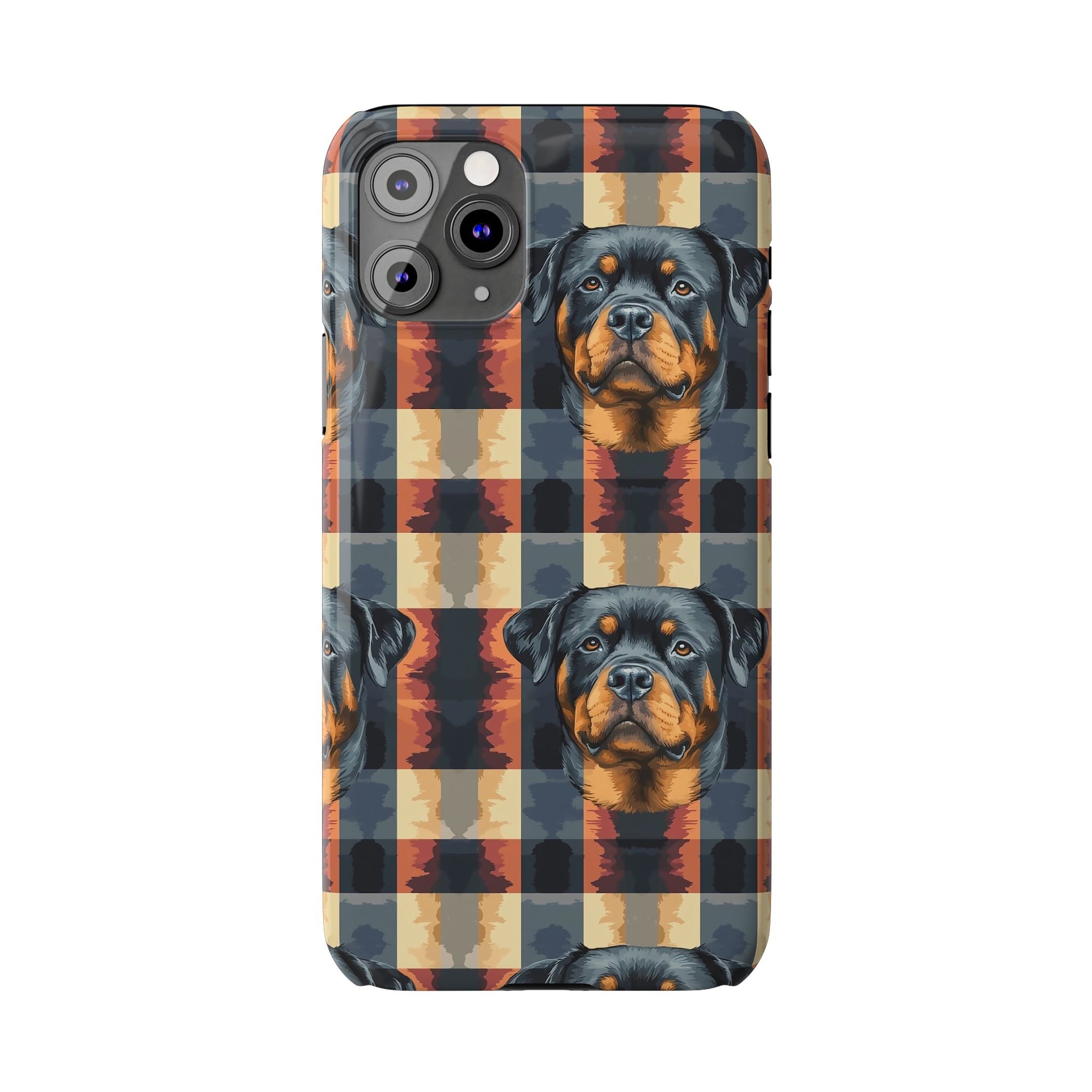 Pawsome Rottweiler Royalty Plaid Slim Phone Cases