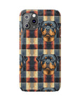 Pawsome Rottweiler Royalty Plaid Slim Phone Cases