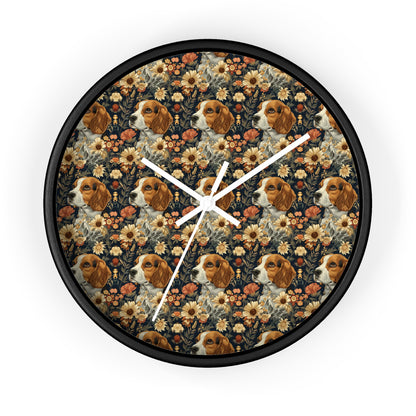 Beagle Blossoms Wall Clock