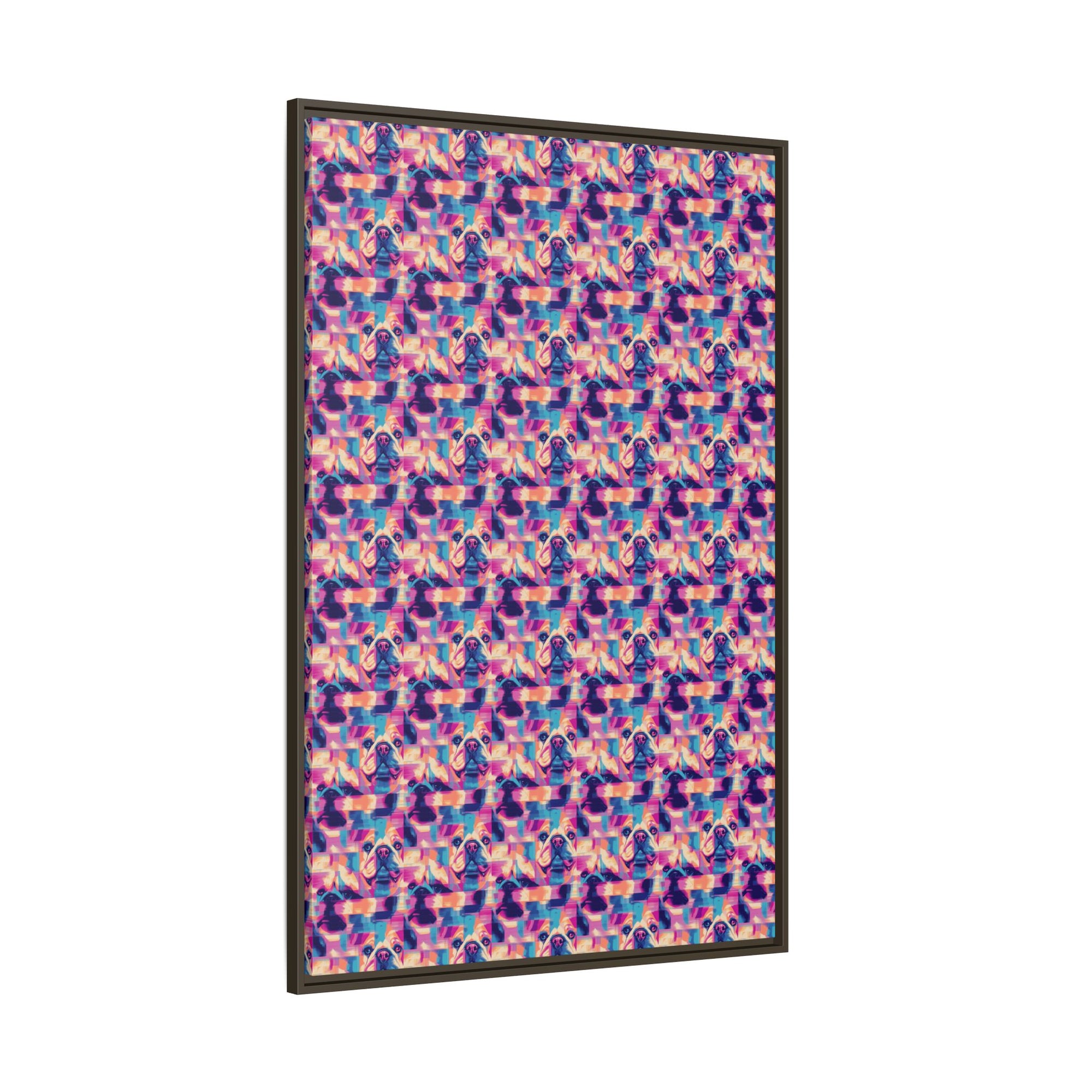 Dazzling Bulldog Chic Matte Canvas, Framed