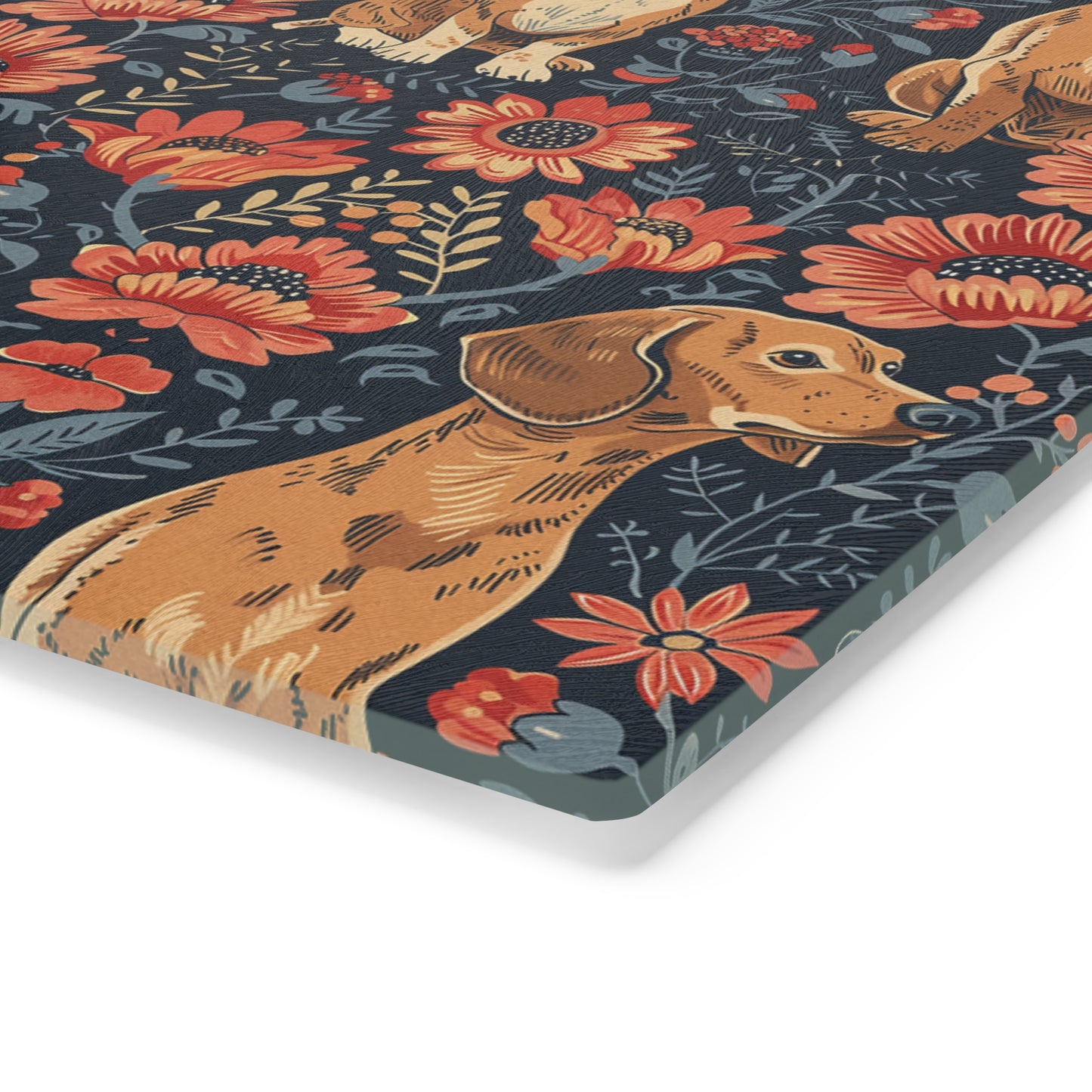 Floral Pawsome Dachsund Delight Cutting Board