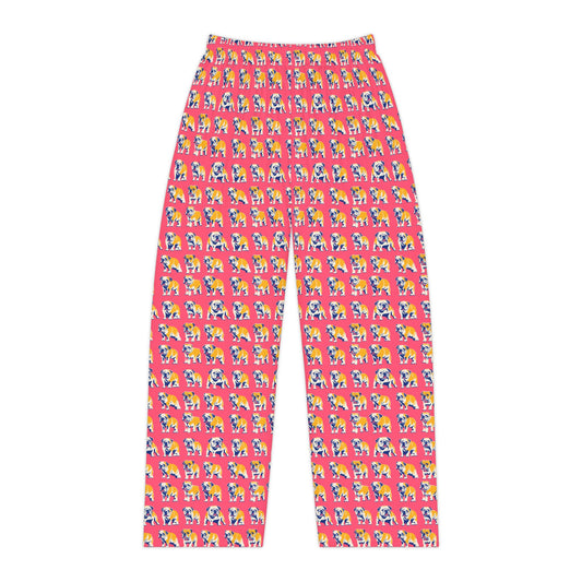 Bubblegum Glamour Bulldog Bouquet Women's Pajama Pants