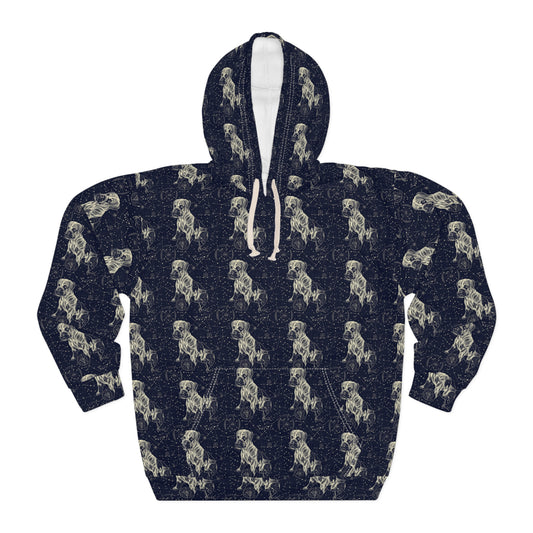 Celestial Boxer Bliss Unisex Pullover Hoodie