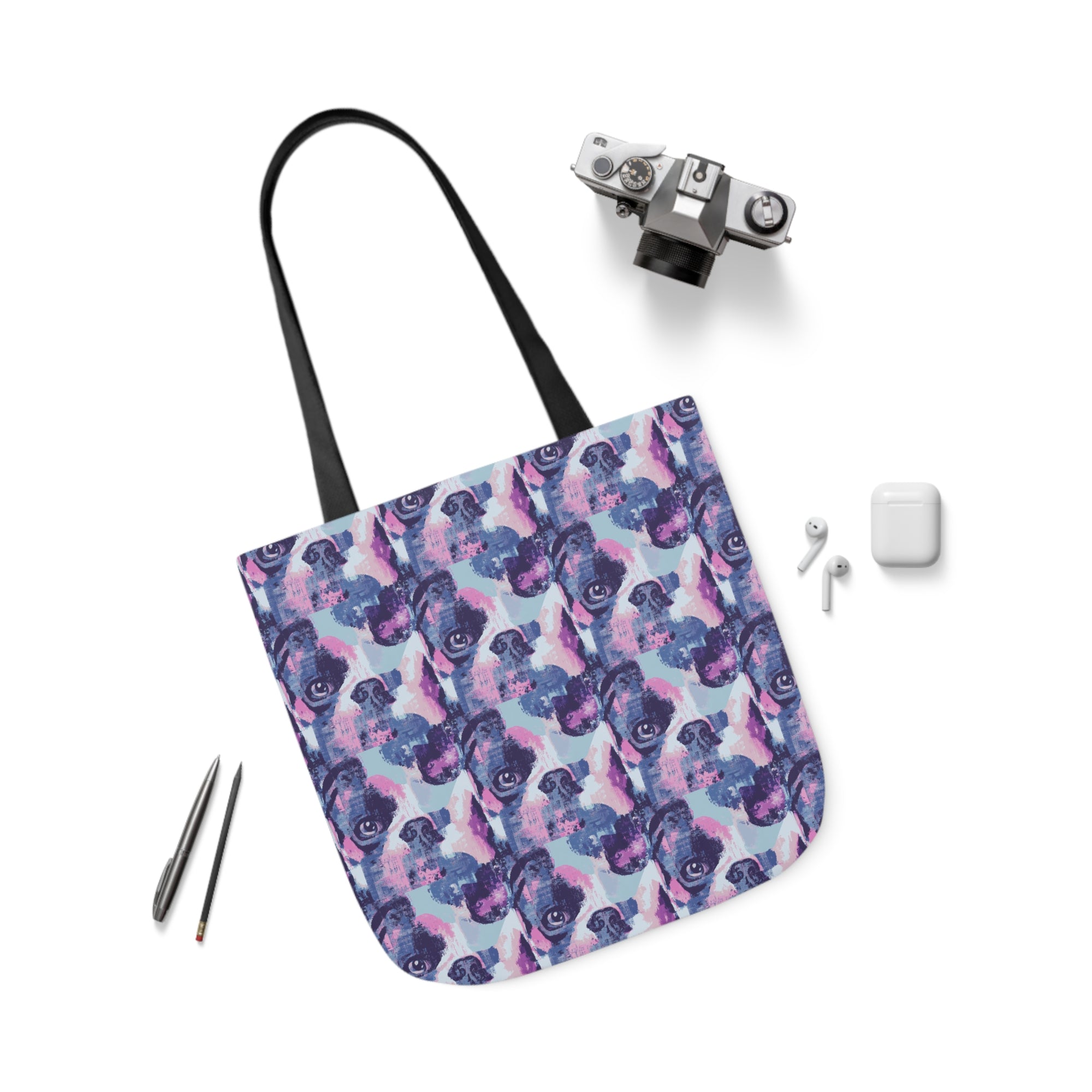 Funky Geometric Boxerista Canvas Tote Bag