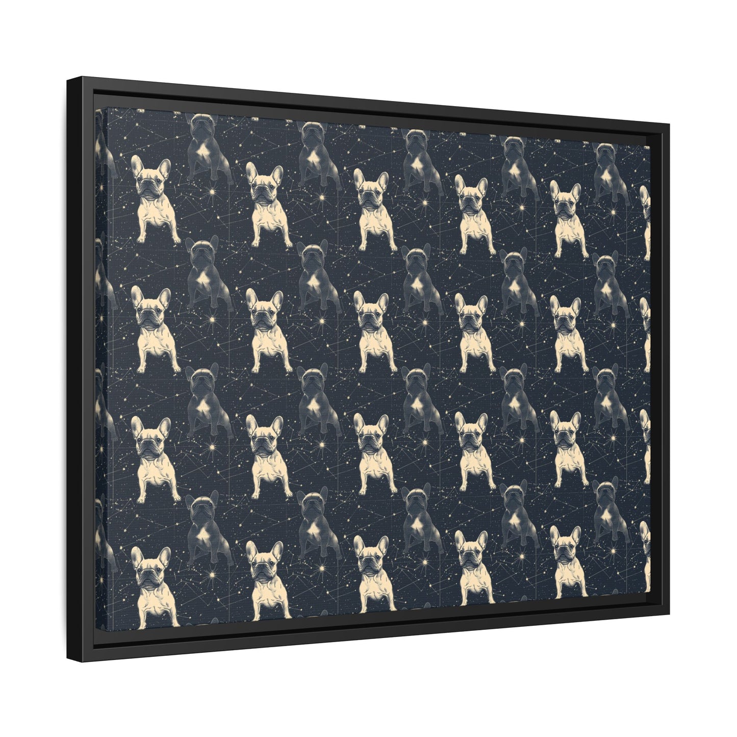 Frenchie Celestial Soar Matte Canvas, Framed