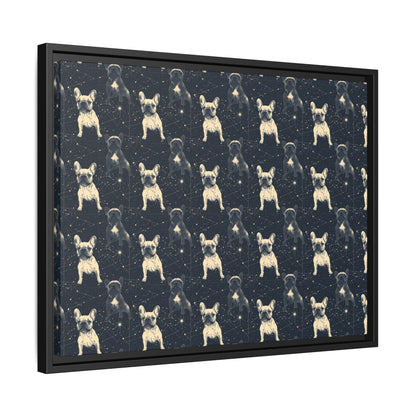 Frenchie Celestial Soar Matte Canvas, Framed