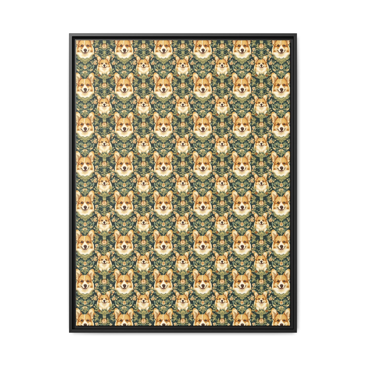 Corgi Charmz Matte Canvas, Framed