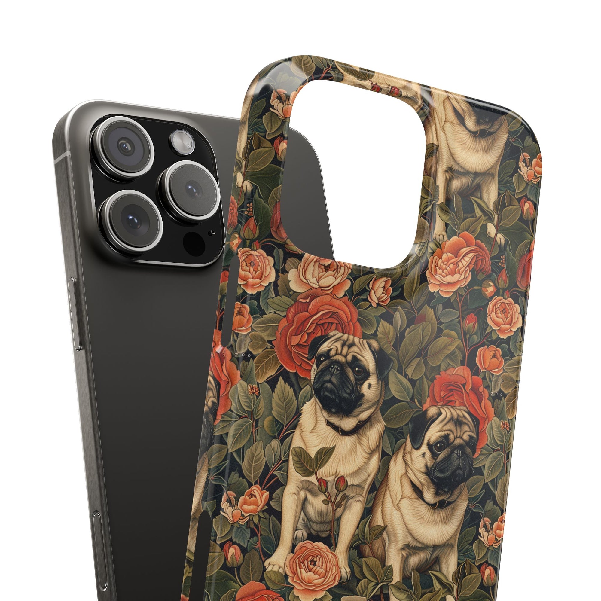 Blooming Pug Paradise Slim Phone Cases