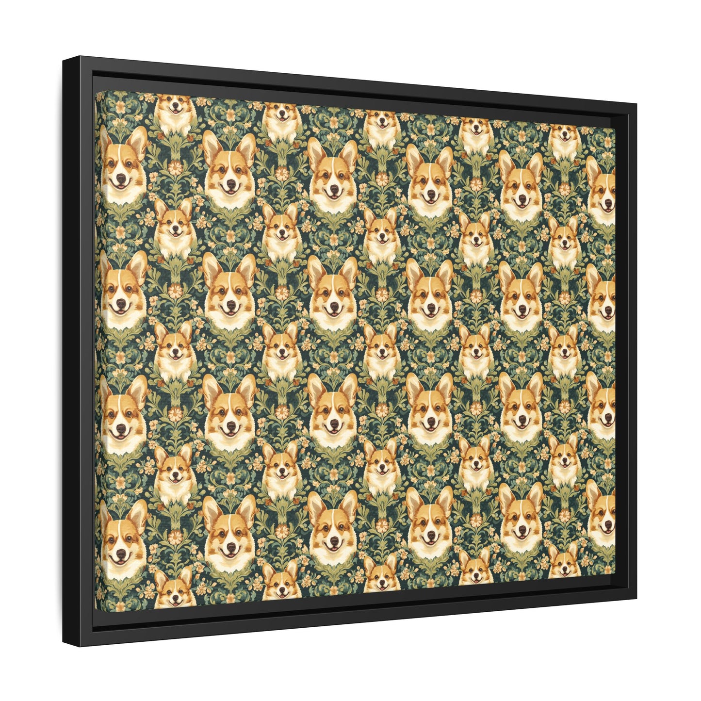 Corgi Charmz Matte Canvas, Framed