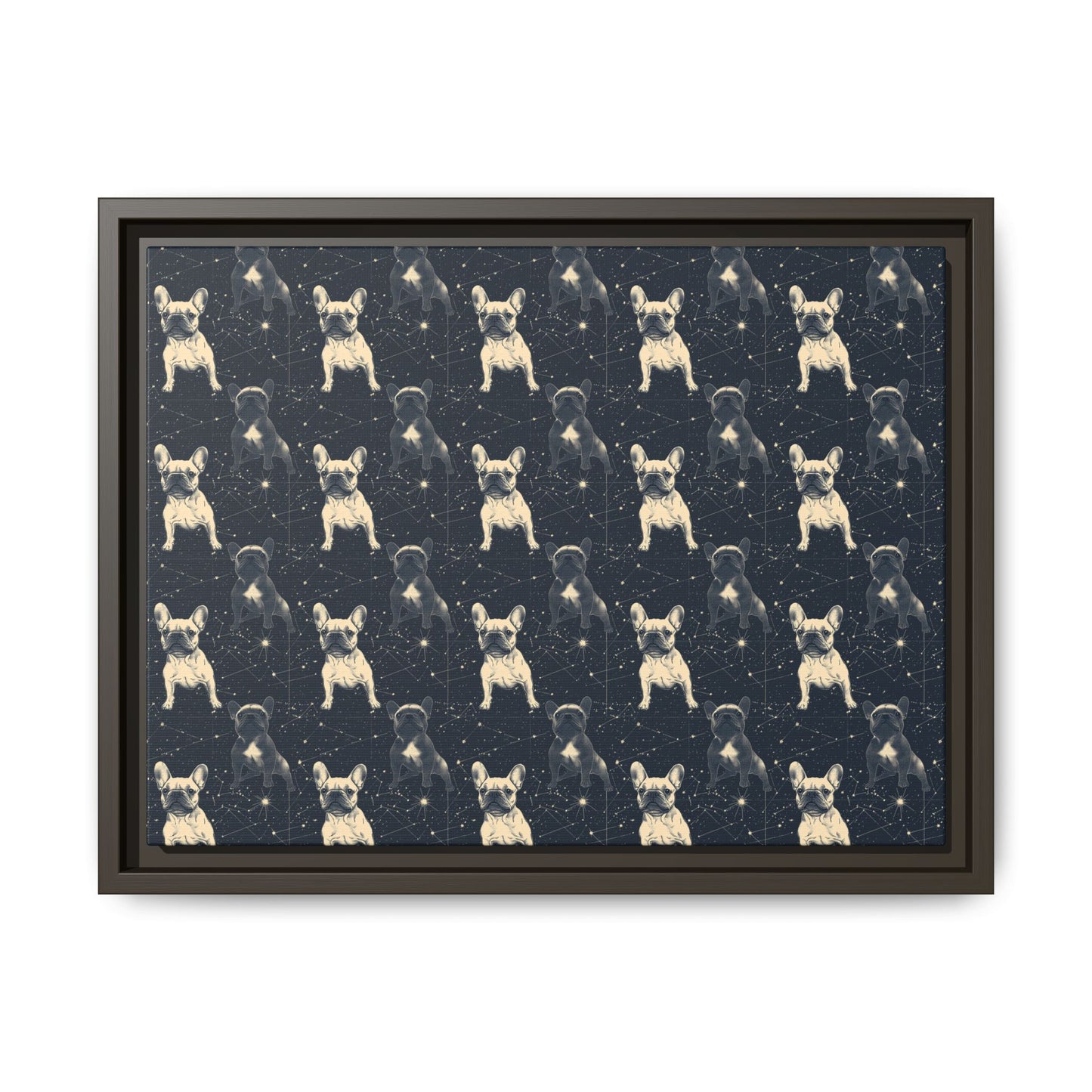 Frenchie Celestial Soar Matte Canvas, Framed