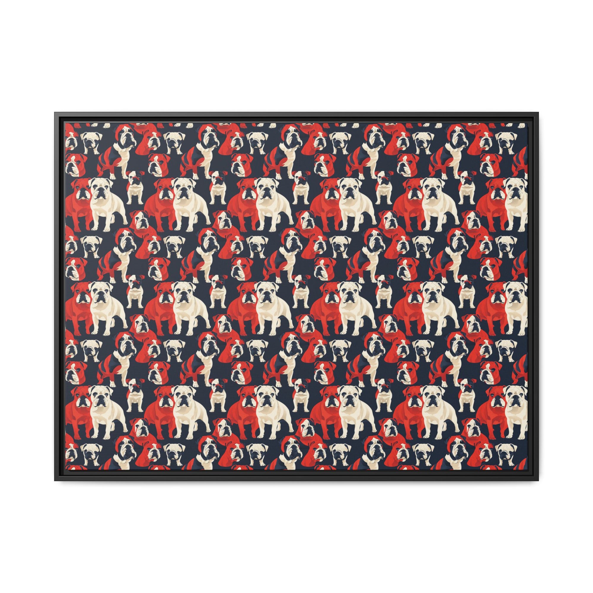 Bulldoggy Bliss Chomper Matte Canvas, Framed