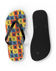 Frenchie Pop Art Pawfection Grid Flip Flops