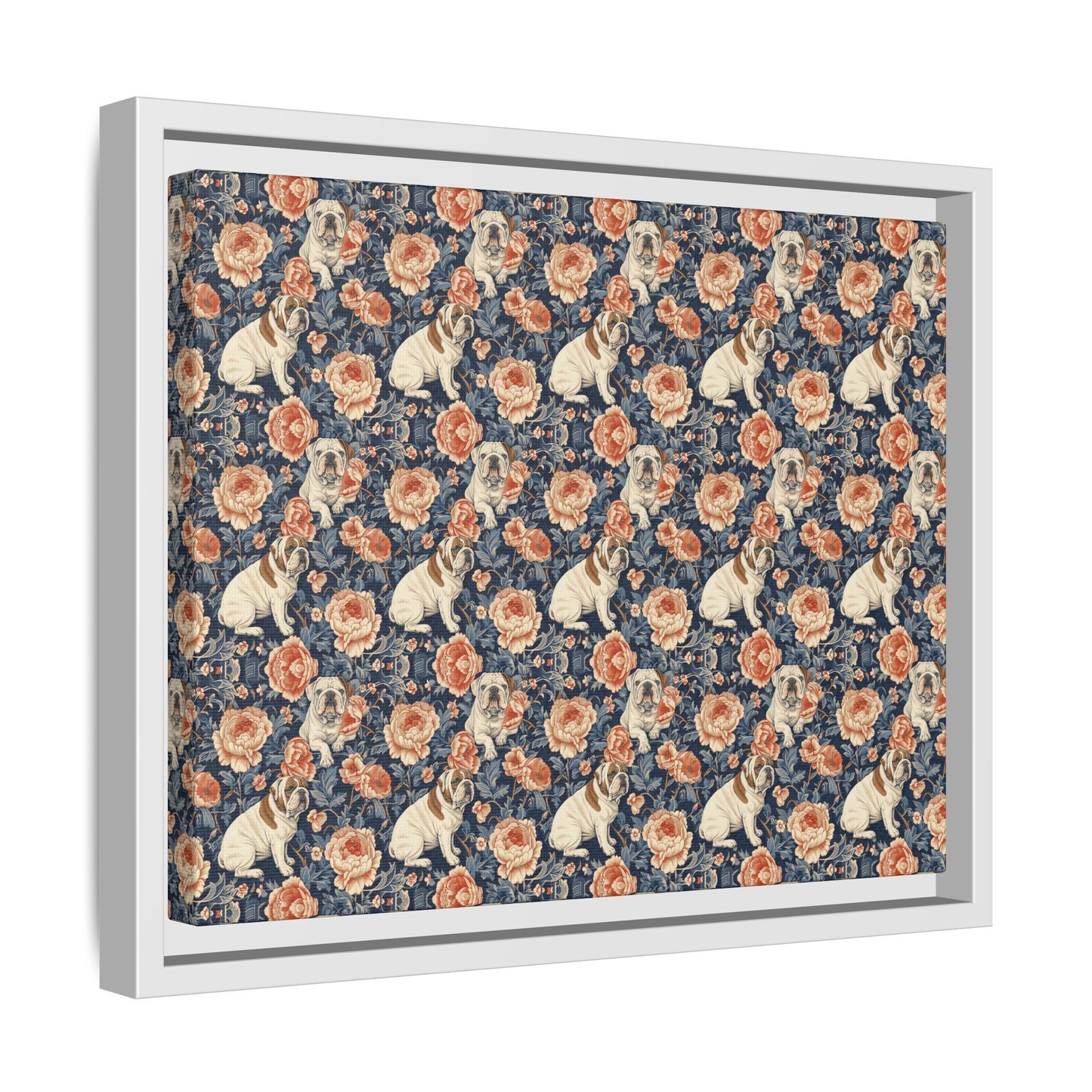 Blooming Bulldog Beauty Matte Canvas, Framed