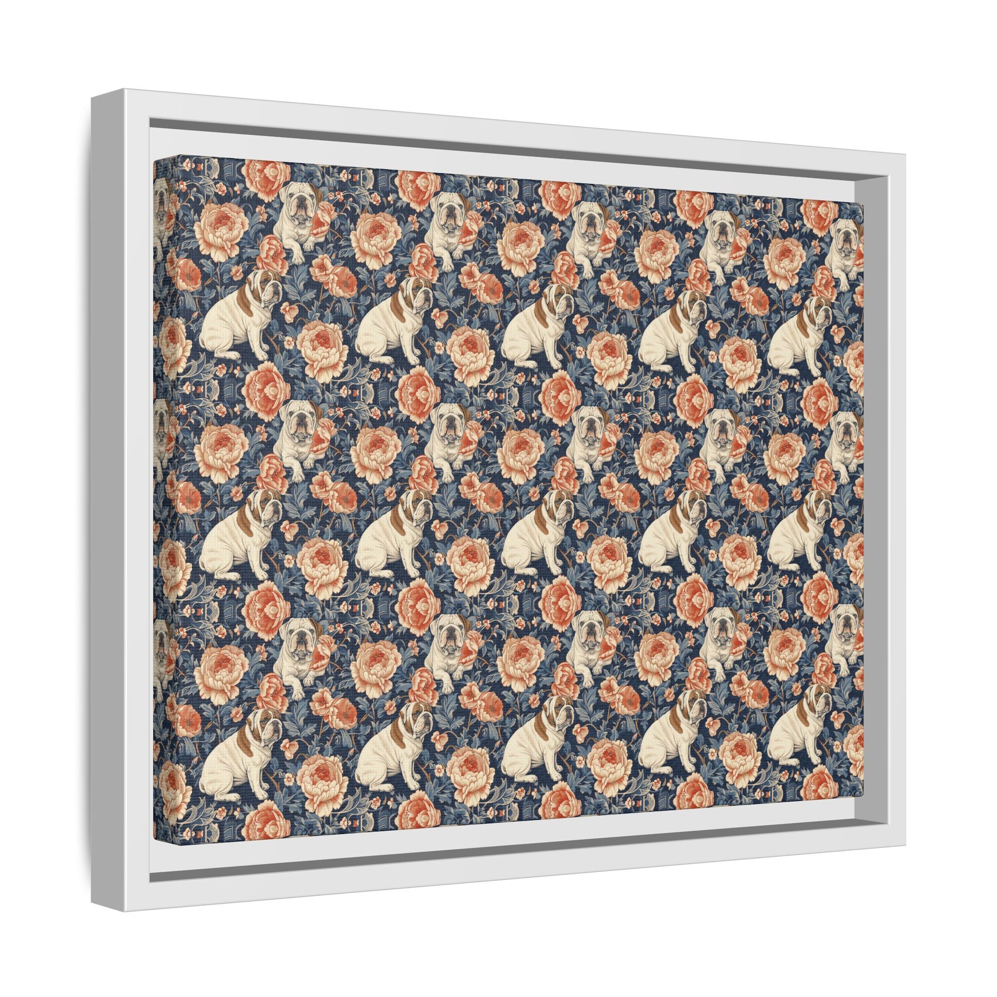 Blooming Bulldog Beauty Matte Canvas, Framed