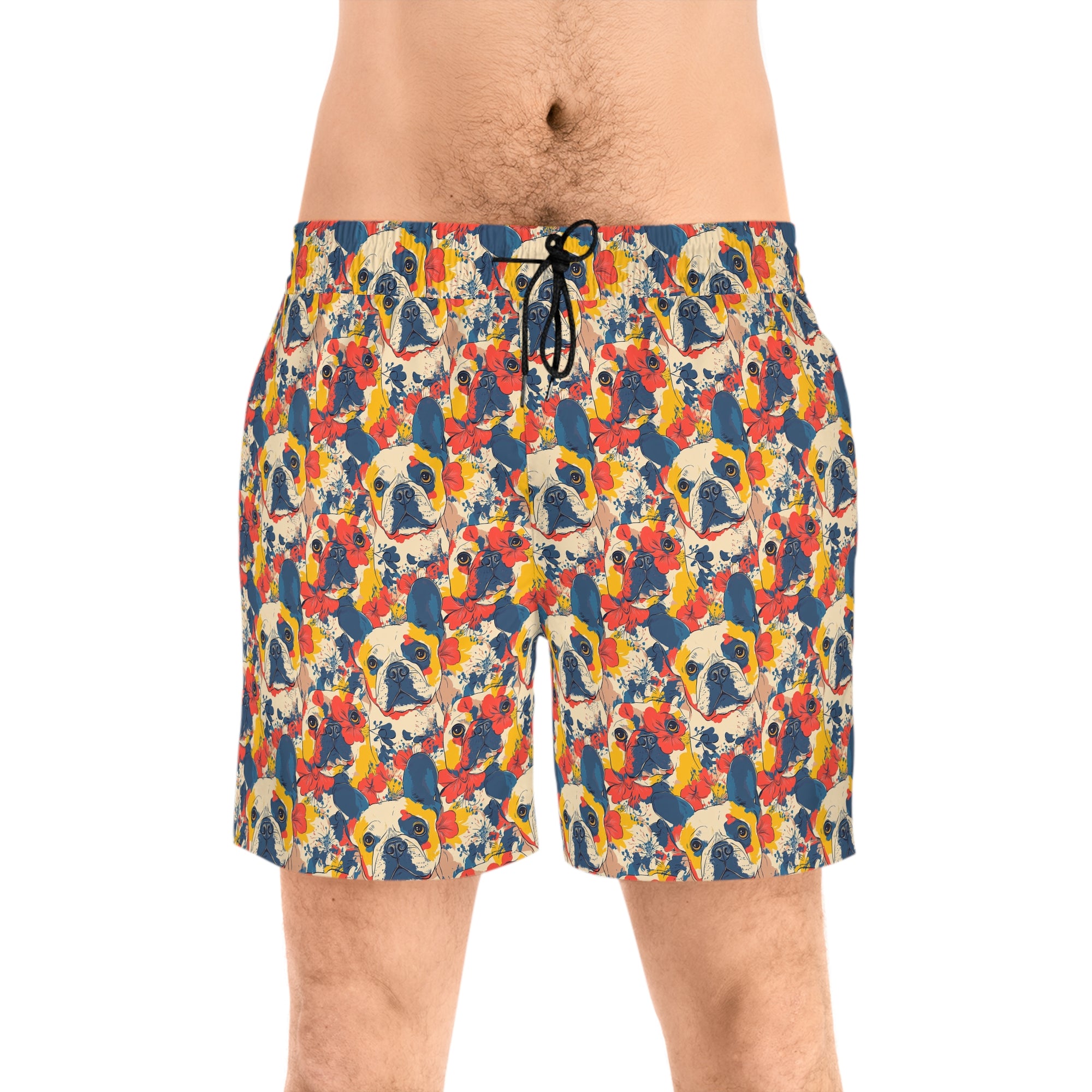 Bloom Pup Frenchietastic Splatter Men&#39;s Mid-Length Swim Shorts