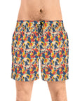 Bloom Pup Frenchietastic Splatter Men's Mid-Length Swim Shorts