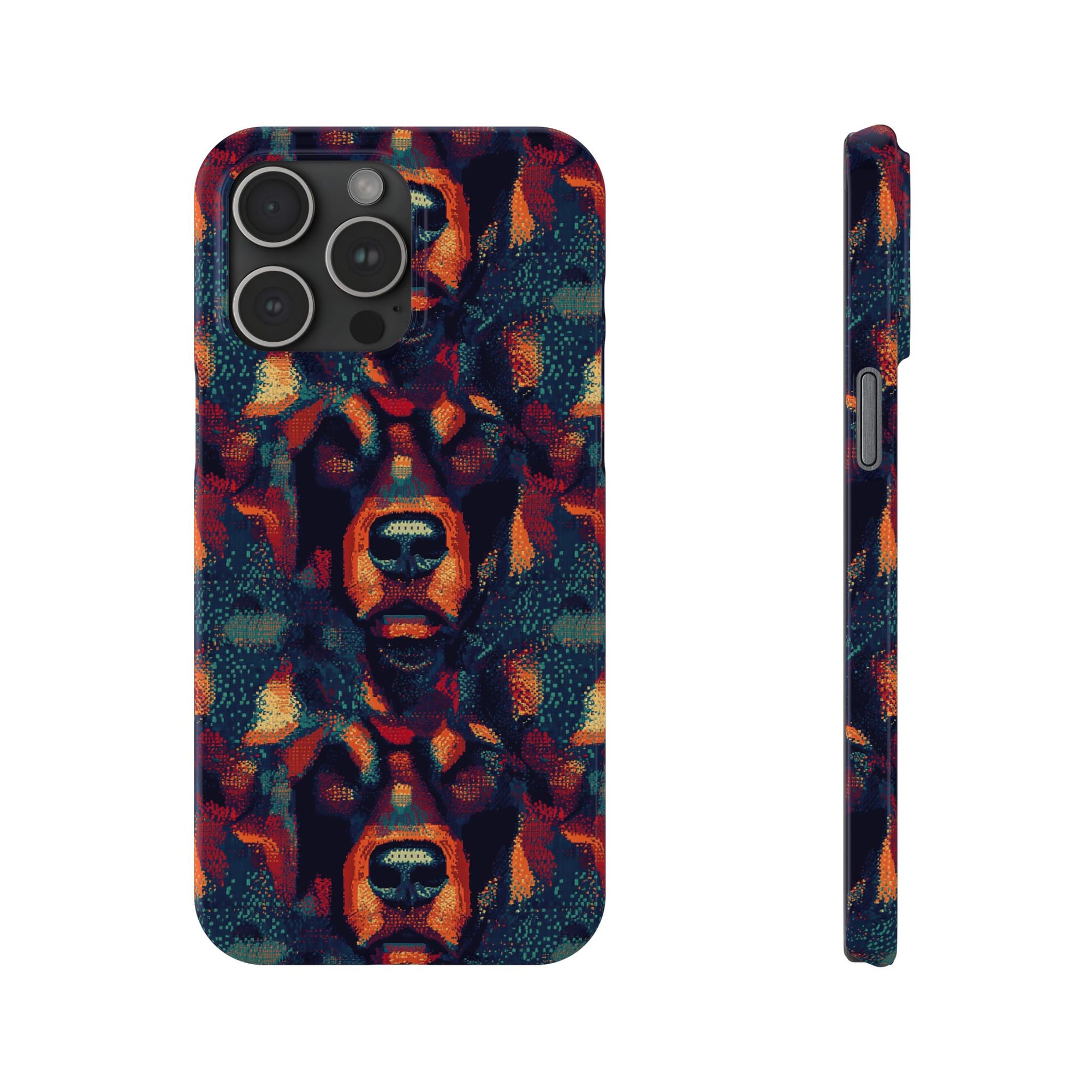 Rustic Rottie Charm Slim Phone Cases