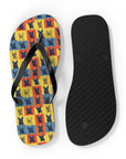 Frenchie Pop Art Pawfection Grid Flip Flops