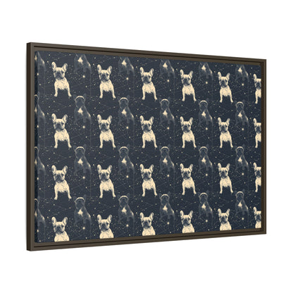 Frenchie Celestial Soar Matte Canvas, Framed