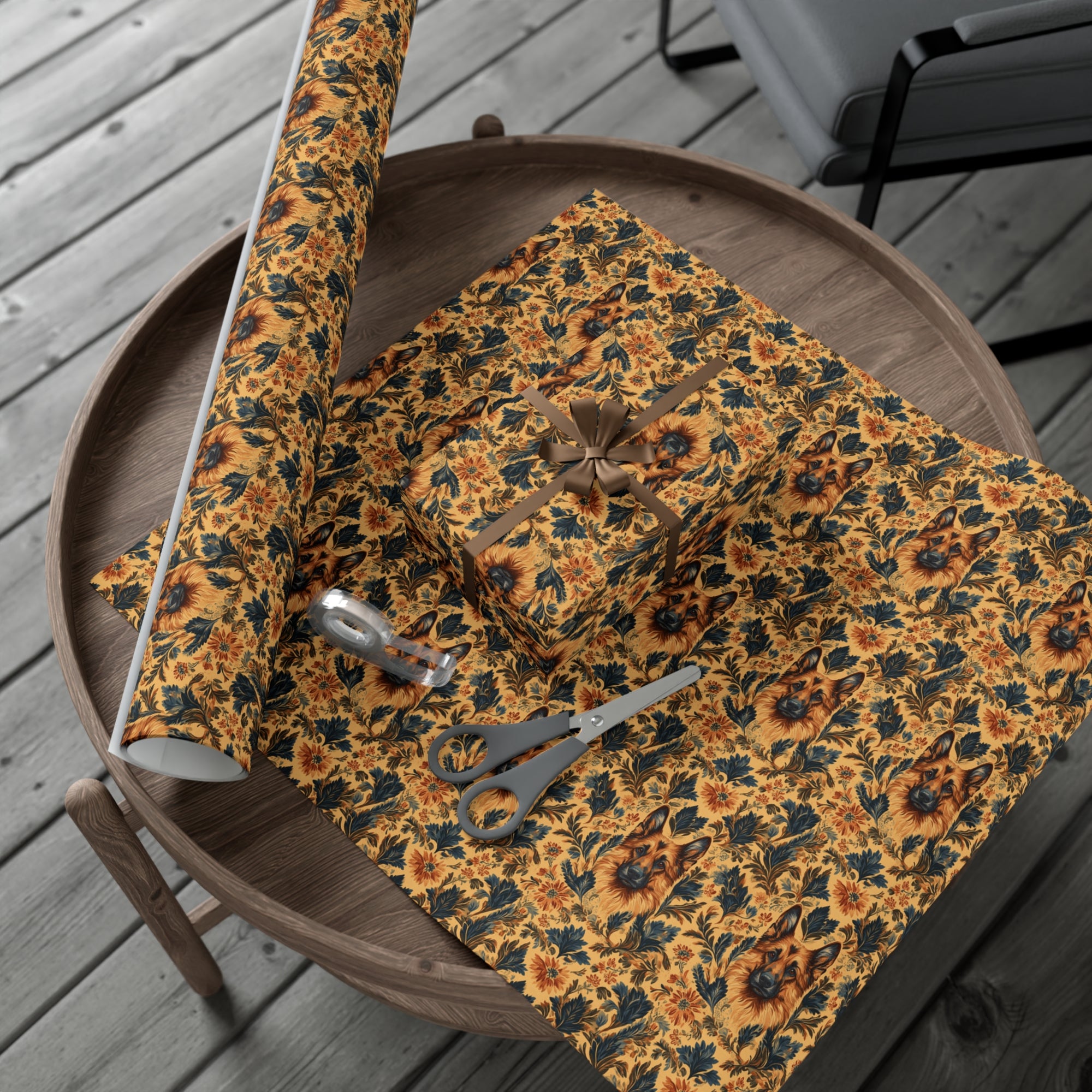 Autumnal German Shepherd Glamour Gift Wrap Papers