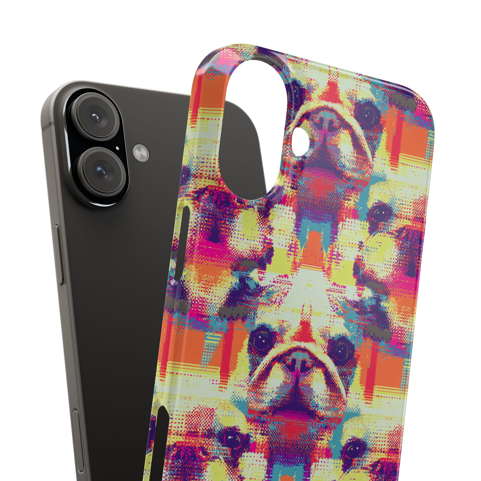 Glitchy Bulldog Blitz Slim Phone Cases