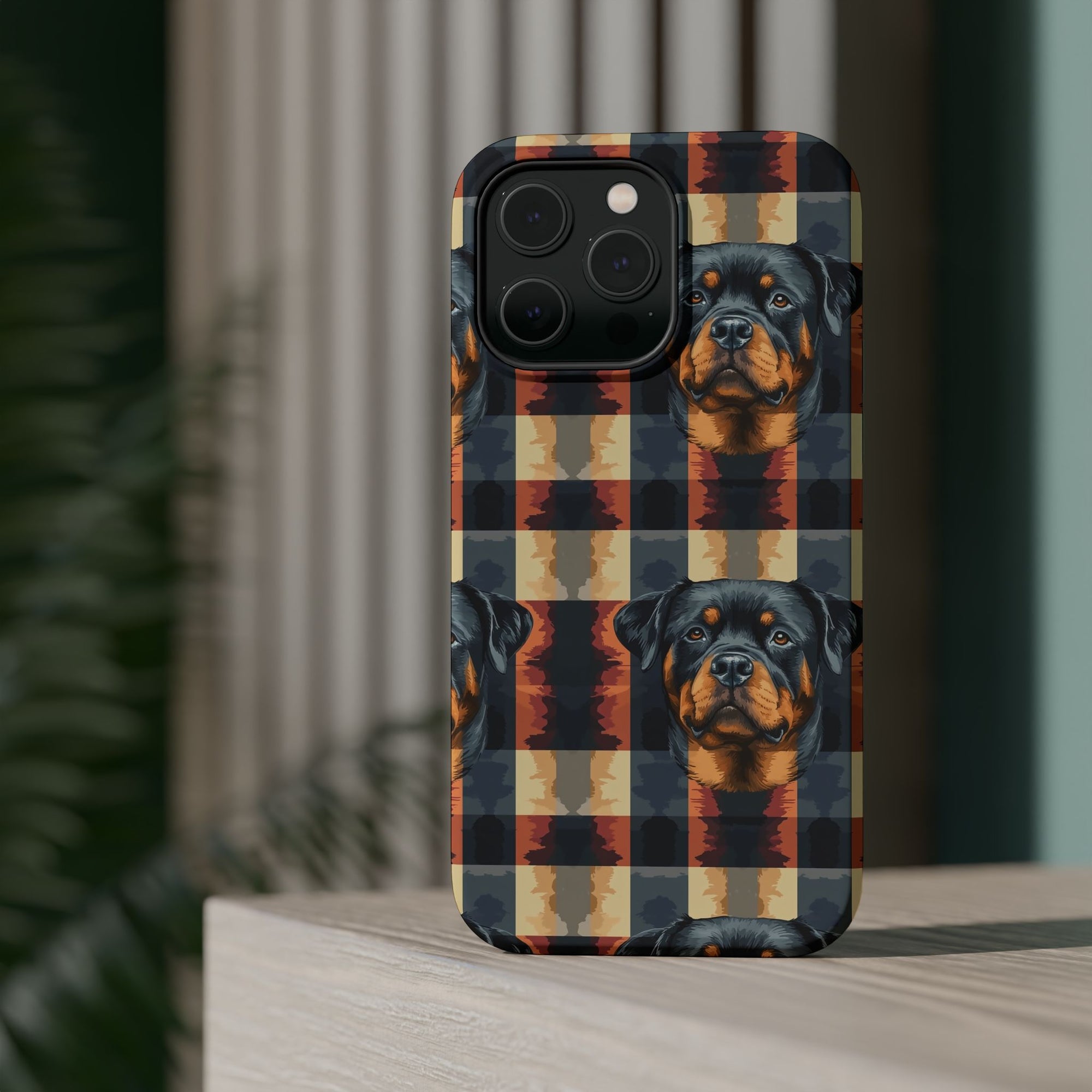 Pawsome Rottweiler Royalty Plaid Magnetic Tough Cases