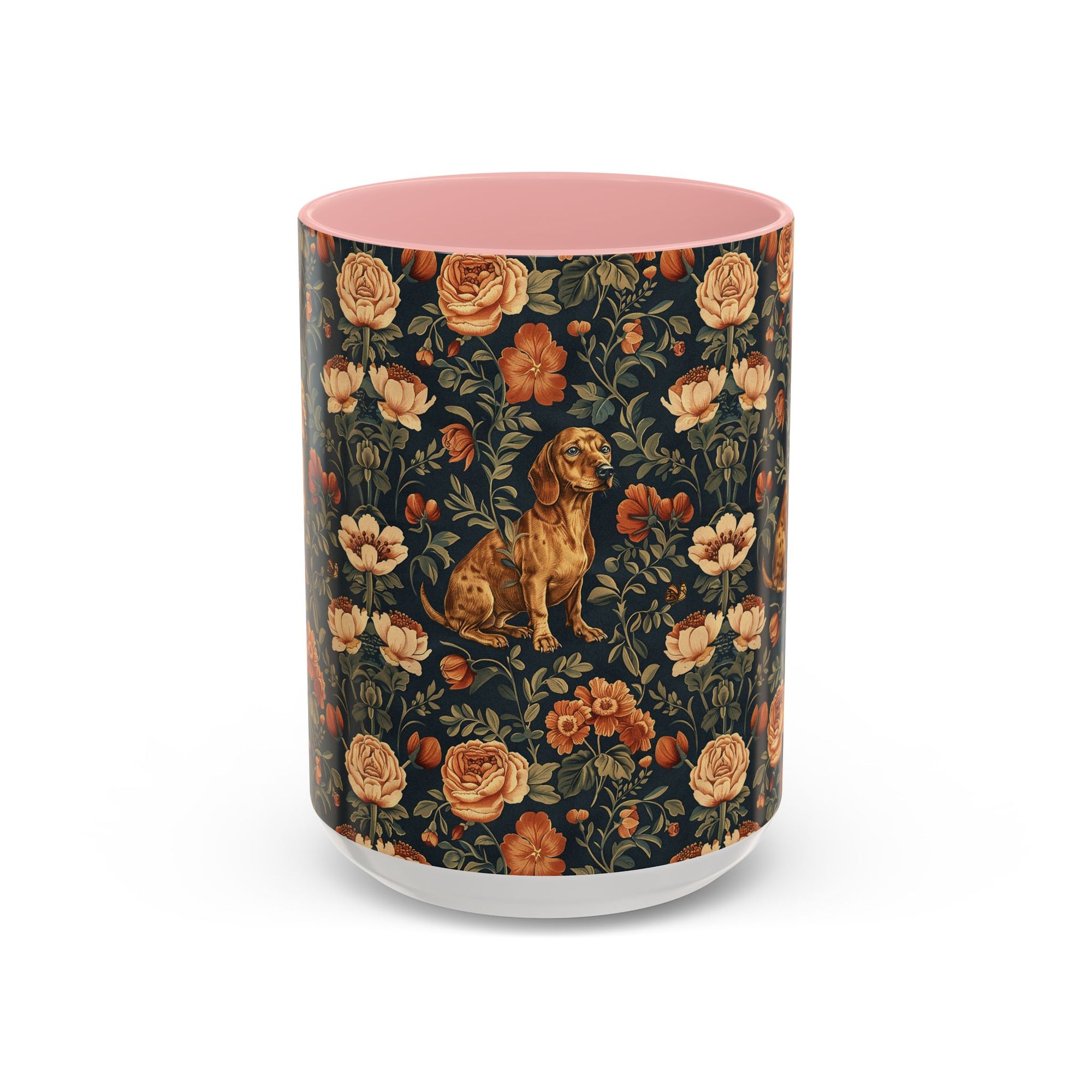 Dazzling Dachsund Blossoms &amp; Foliage Accent Coffee Mug