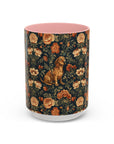 Dazzling Dachsund Blossoms & Foliage Accent Coffee Mug