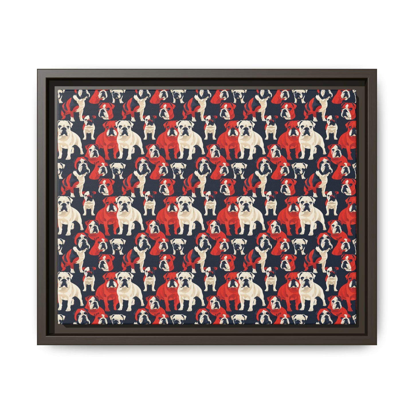 Bulldoggy Bliss Chomper Matte Canvas, Framed