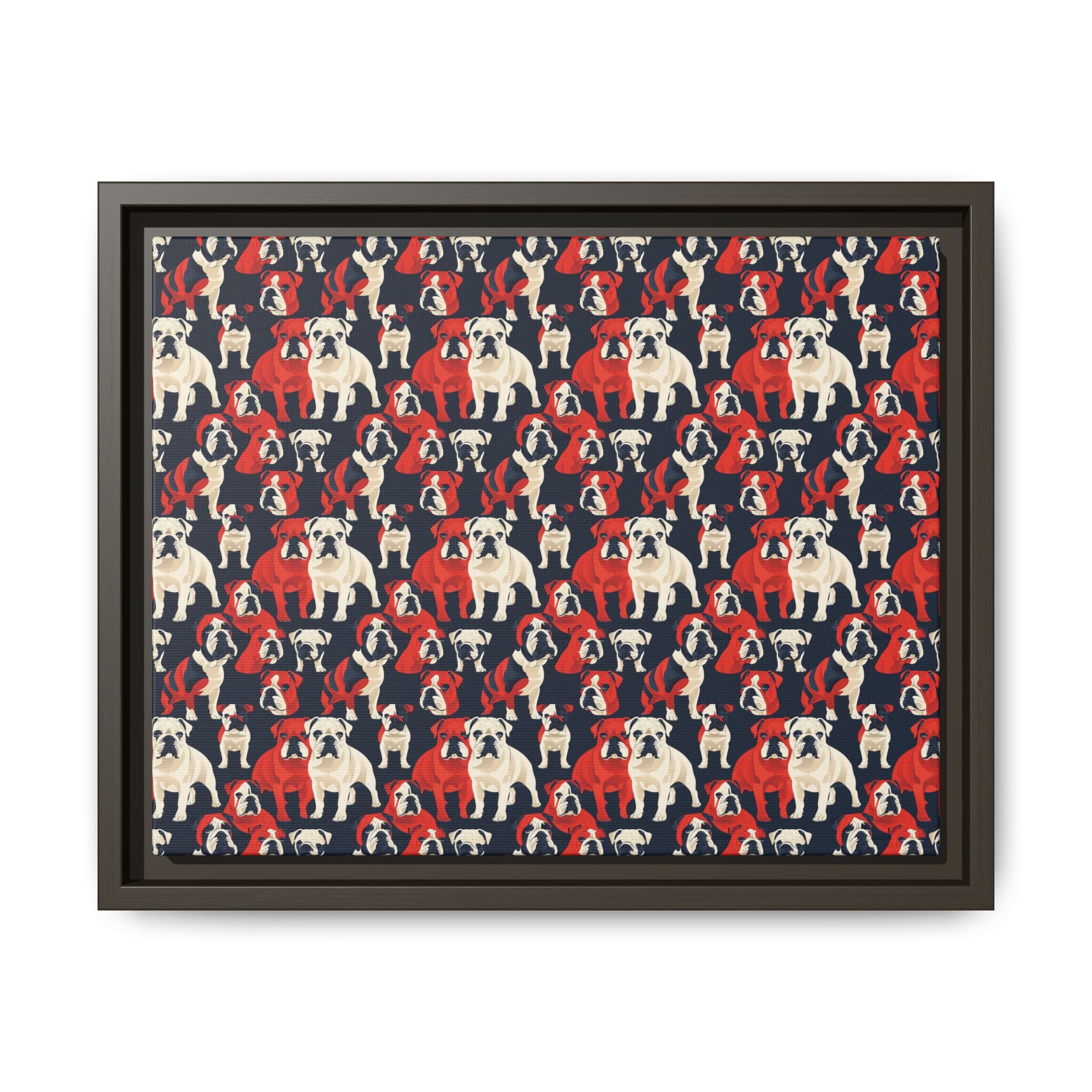 Bulldoggy Bliss Chomper Matte Canvas, Framed