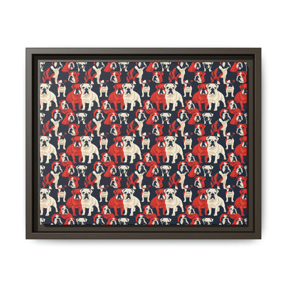 Bulldoggy Bliss Chomper Matte Canvas, Framed