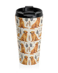 Golden Glamour Paws - Luxe Licks for Regal Retrievers Stainless Steel Travel Mug